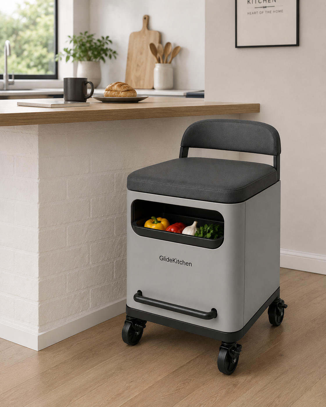 GlideKitchen situado junto a una isla de cocina con luz natural